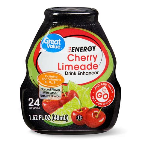 Great Value Energy Liquid Drink Enhancer Cherry Limeade 162 Fl Oz