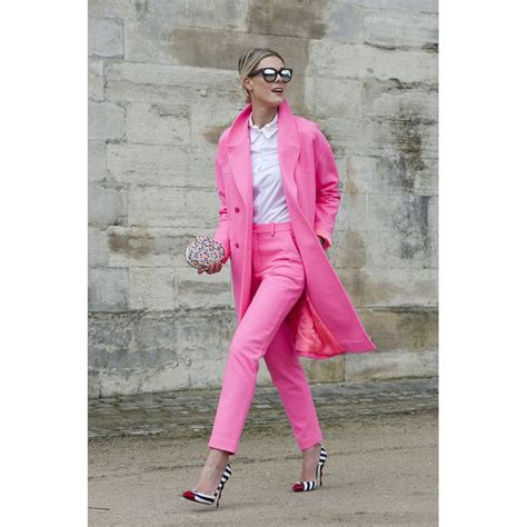 Hot Pink Womens Suits Long Jacket Overcoat Business Suits