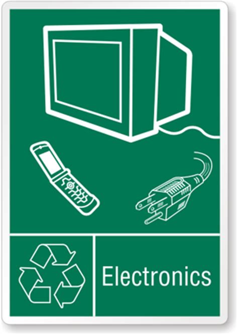 electronic recycling signs labels