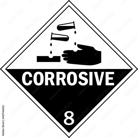 Corrosive Hazard Placards Class Dangerous Goods Safety Signs And