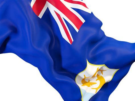 Waving flag closeup. Illustration of flag of Anguilla