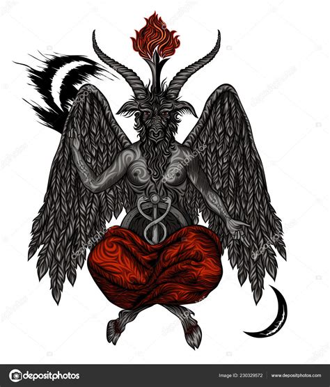 Baphomet Van Demon Satanisch Symbool Vectorillustratie Vectorafbeelding