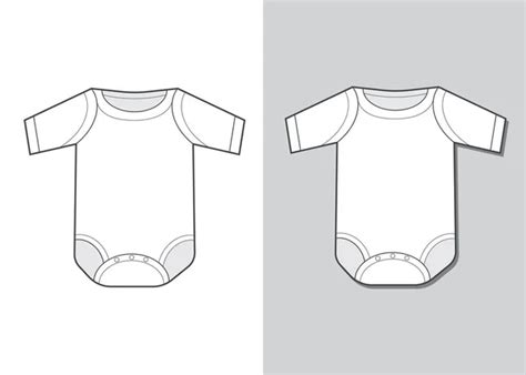 Baby Bodysuit Flat Sketch Template — Stock Vector © Myub 105242466