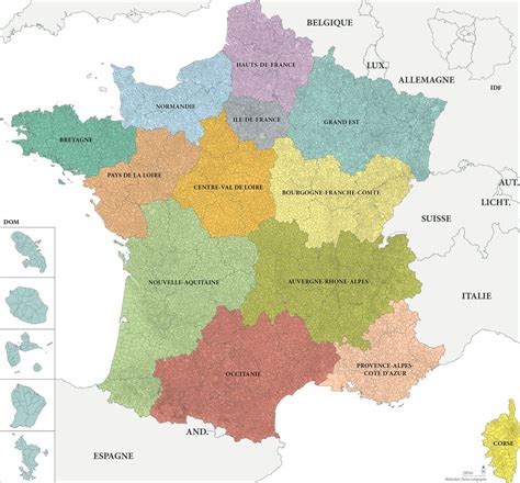Carte De France Régions Et Départements