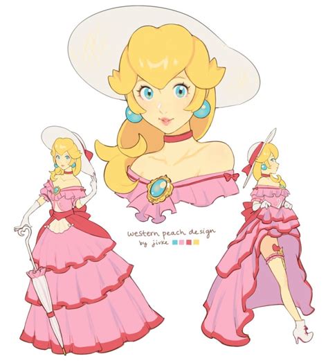 jivke princess peach mario series nintendo commentary highres 1girl adapted costume