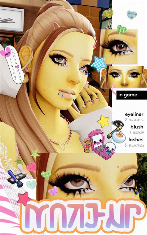 Gyaru Gals A Collection Sims 4 Anime Sims 4 Cc Makeup Sims 4 Body
