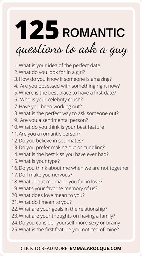 125 Incredibly Flirty And Romantic Questions To Ask A Guy Artofit