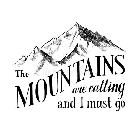 Download The Mountains Are Calling And I Must Go Emblem Stock Vector