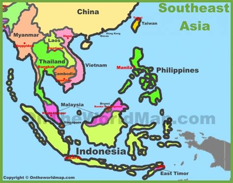 Map Of Southeast Asia Southeastern Asia In Printable Map Of Southeast