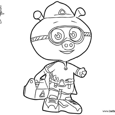 Add simple colored touch to your wall file format : Super Why Coloring Pages Woofster Black and White - Free ...