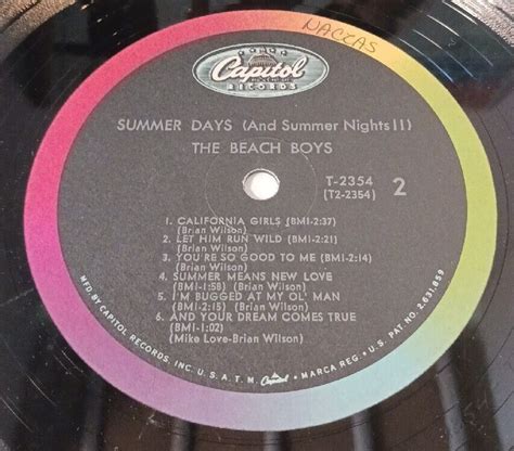 The Beach Boys Summer Days Summer Nights Lp T2354 Record Vinyl