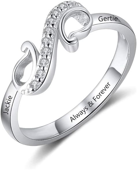 Ashleymade Free Engraving Infinity Knot Bff Friendship Rings For Women Personalized