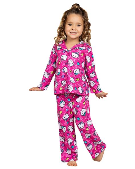 Hello Kitty Hello Kitty Girls Pajama Pink Coat And Pants Sleepwear