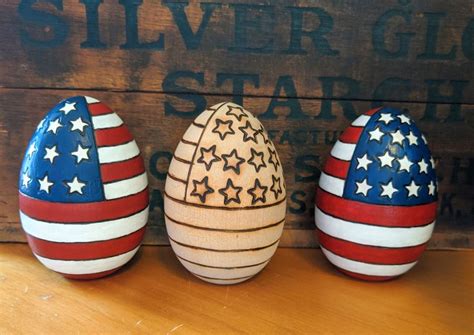 American Flag Wooden Easter Egg Wood Crafts Diy Easter Eggs Diy