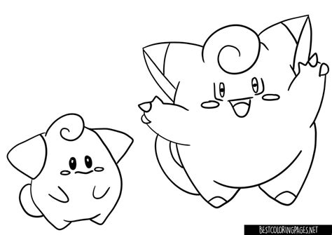 Clefable Coloring Pages Free Printable Coloring Pages
