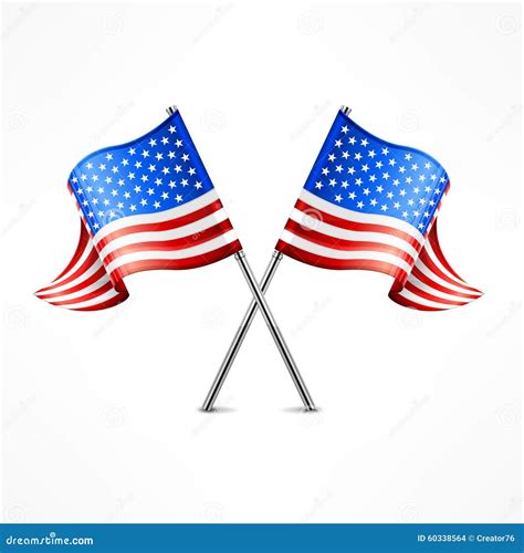 two american flag stock vector image 60338564