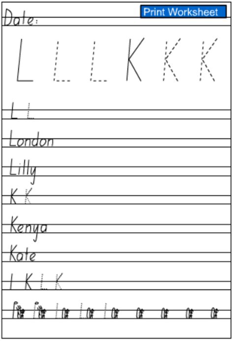 english handwriting practice worksheets