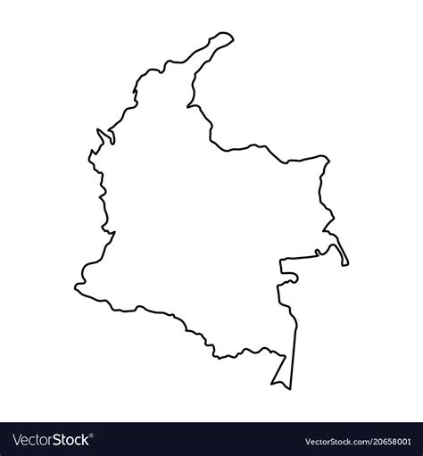 Colombia Map Of Black Contour Curves Of Royalty Free Vector