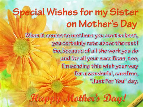 Mothers Day Wishes To Sister