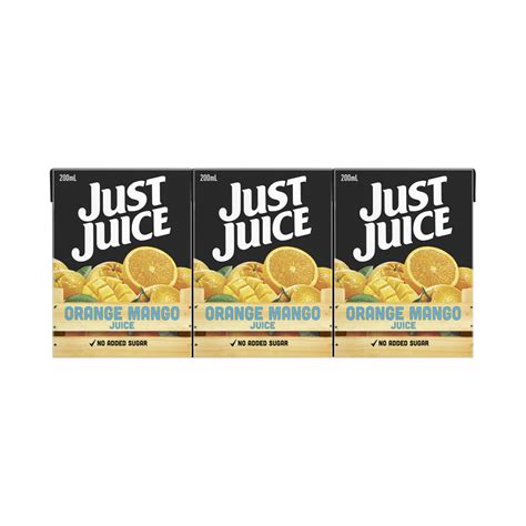 Buy Just Juice Orange Mango Juice Multipack 200ml 6 Pack Coles