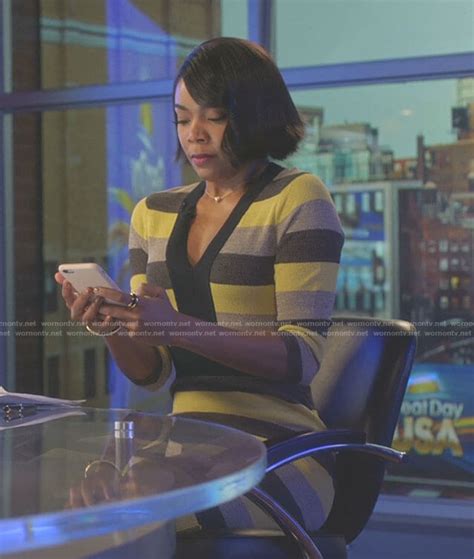 Wornontv Mary Janes Yellow And Grey Striped Dress On Being Mary Jane