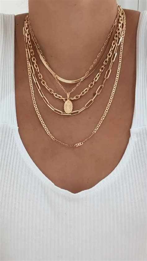 Layered Necklace Look Chain Link Jewelry Dainty Chain Look An Immersive Guide By Shop