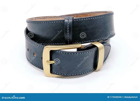 Sample Of Classic Leather Men S Belt With Metal Shiny Buckle Handmade