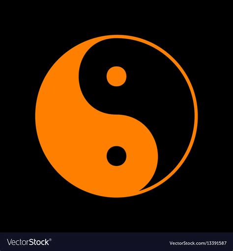 Ying Yang Symbol Of Harmony And Balance Orange Vector Image