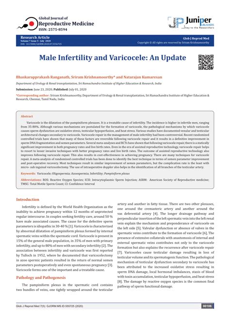 Pdf Male Infertility And Varicocele An Update