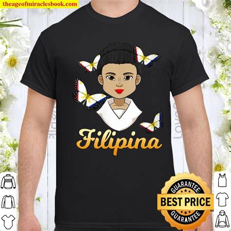 Womens Philippines Pinay Filipina Pride Butterfly Proud Girl Shirt