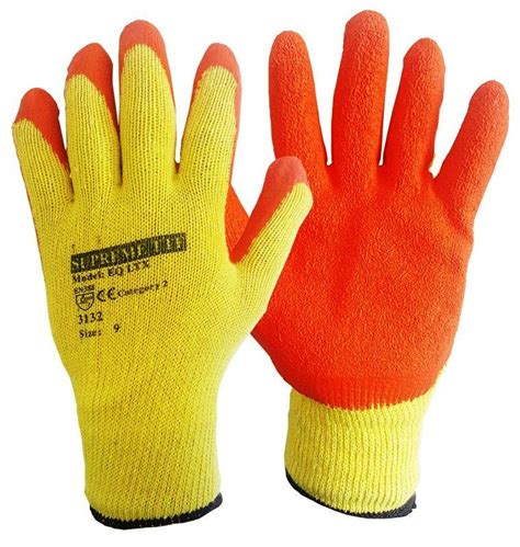 120 240 Pairs Latex Coated Orange Rubber Safety Work Gloves Ruftuf