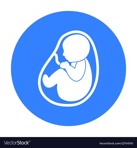 Fetus Icon In Black Style Isolated On White Vector Image