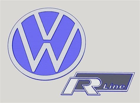 Vw Volkswagen R Line Logo 3d Model 3d Printable Cgtrader