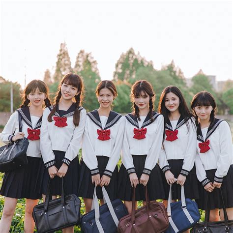 Japanese Jk Uniform Women Girl Sailor Outfit Shortlong Sleeve Anime
