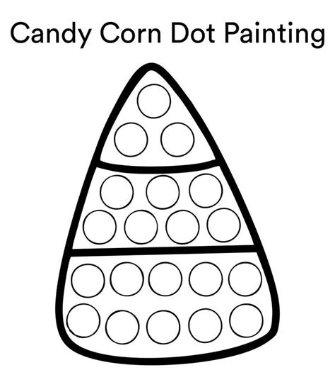 A Candy Corn Dot Painting With The Words Candy Corn Dot Painted On It