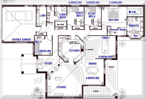 One Story Open Floor Plans With 4 Bedrooms Australian Floor Plans 4