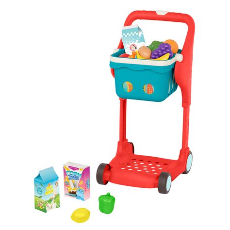 Shop And Glow Toy Cart Red Shopping Cart And Play Food B Play