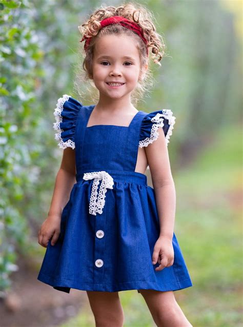 Our Mia Belle Girls Obvious Beauty Chambray Pinafore Dress Dresses Are