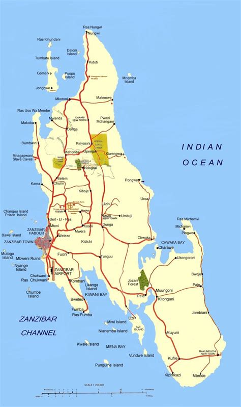 Map Of Zanzibar Zanzibar Island Map Zanzibar Island Map Travel Around The World