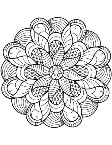 Originally it was a sanskrit word meaning circle, which may mean by extension the environment and the community. Flower Mandala coloring page | Free Printable Coloring Pages