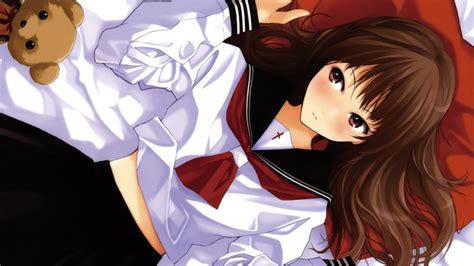 School Uniforms Schoolgirls Long Hair Red Eyes Anime Teddy Flickr