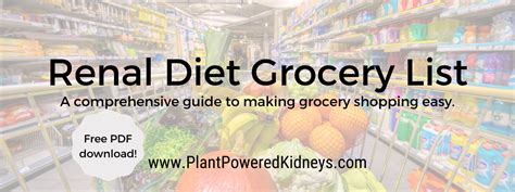 Renal Diet Grocery List A Comprehensive Guide Free Pdf Download