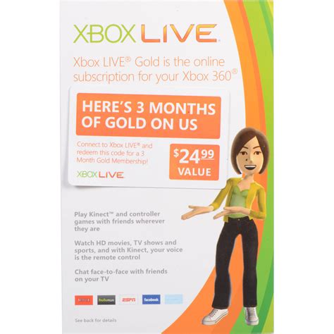 Microsoft Xbox Live 3 Month Gold Membership Card X17 60158 01