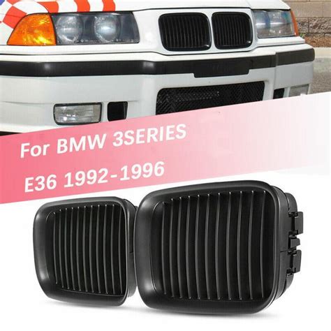 Black Front Matte Kidney Sport Hood Grill Grille For Bmw E36 1992 1996