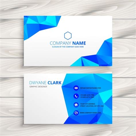 Free Vector Blue Polygonal Business Card