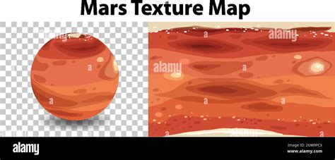 Mars Planet On Transparent With Mars Texture Map Stock Vector Image