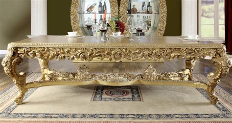 Metallic Bright Gold 7pc Dining Table Set Hd 8086 By Homey Design U