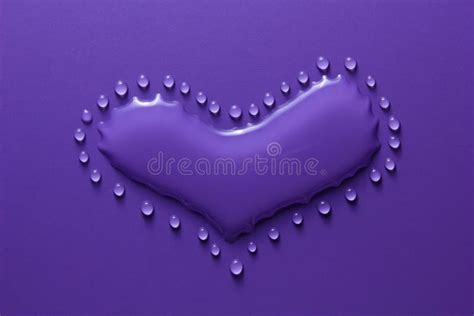 Heart Made Of Water Drops On A Purple Background Stock Image Image Of