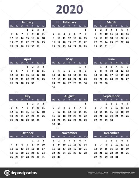 Calendar Year Like 2020 Month Calendar Printable