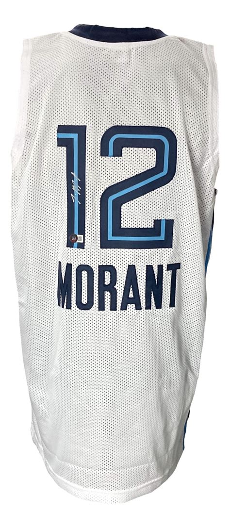 Ja Morant Signed Custom White Pro Style Basketball Jersey Bas Sports